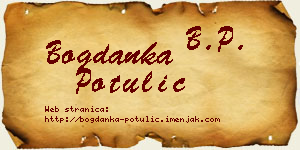Bogdanka Potulić vizit kartica